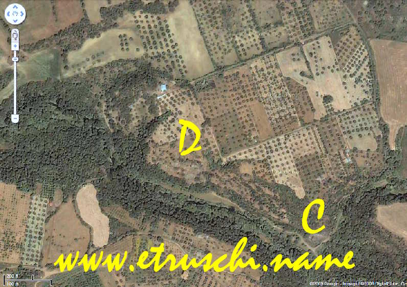 Mappa necropoli di Pian del Vescovo