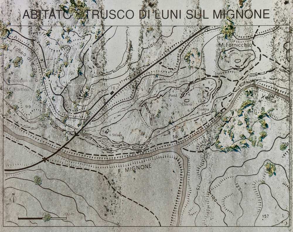 la mappa del sito di Luni