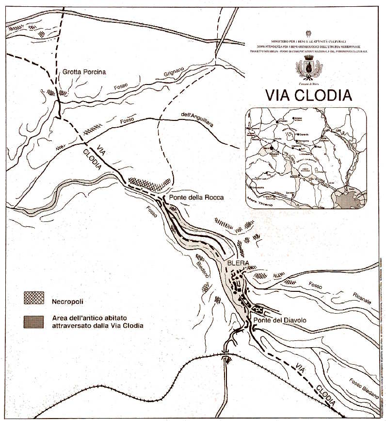 Mappa della via Clodia